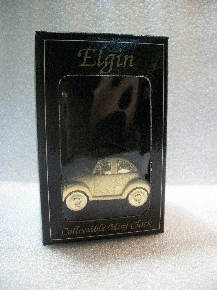 New Elgin Beetle Analog Clock - Gold