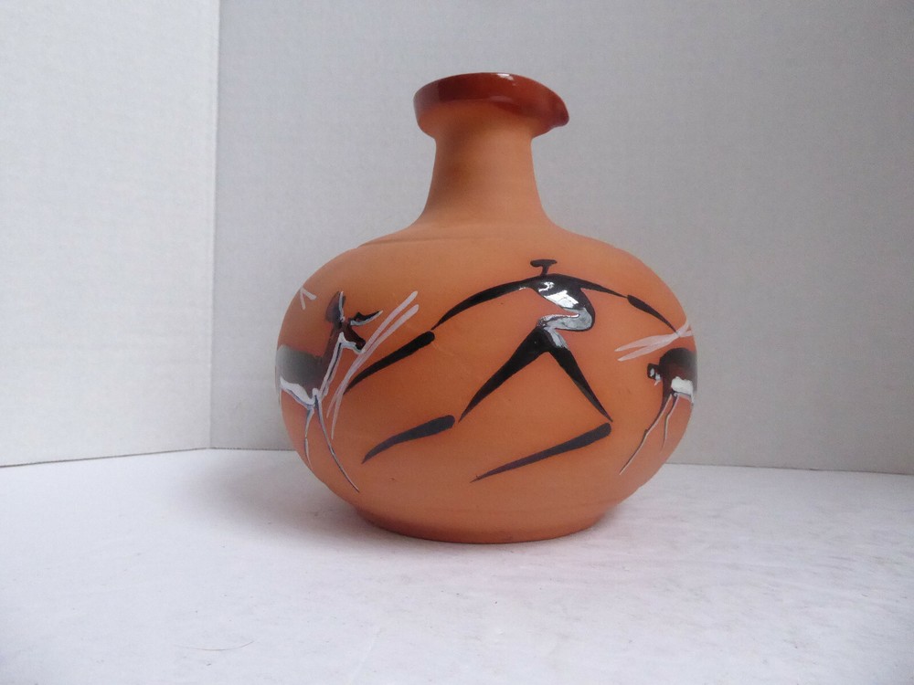 Two Piece Ceramic Terracotta Pitcher with Drinking Cup by Ti Pottery Zimbabwe