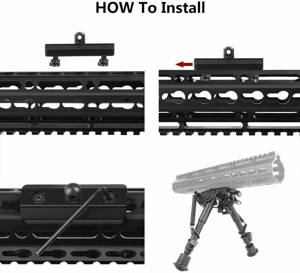 Polymer Keymod Bipod Mount Rail Adapter for Adapter & Sling Swivel Stud NEW