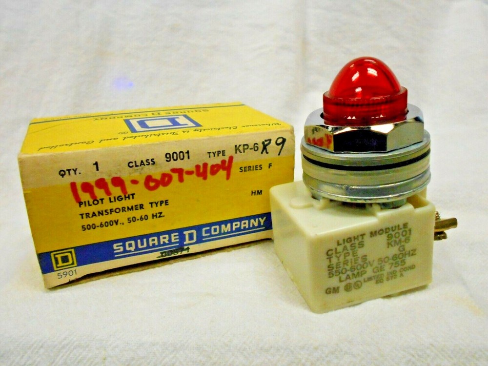 Square D KP-6R9 Class 9001 Transformer Type Pilot Light 500-600V