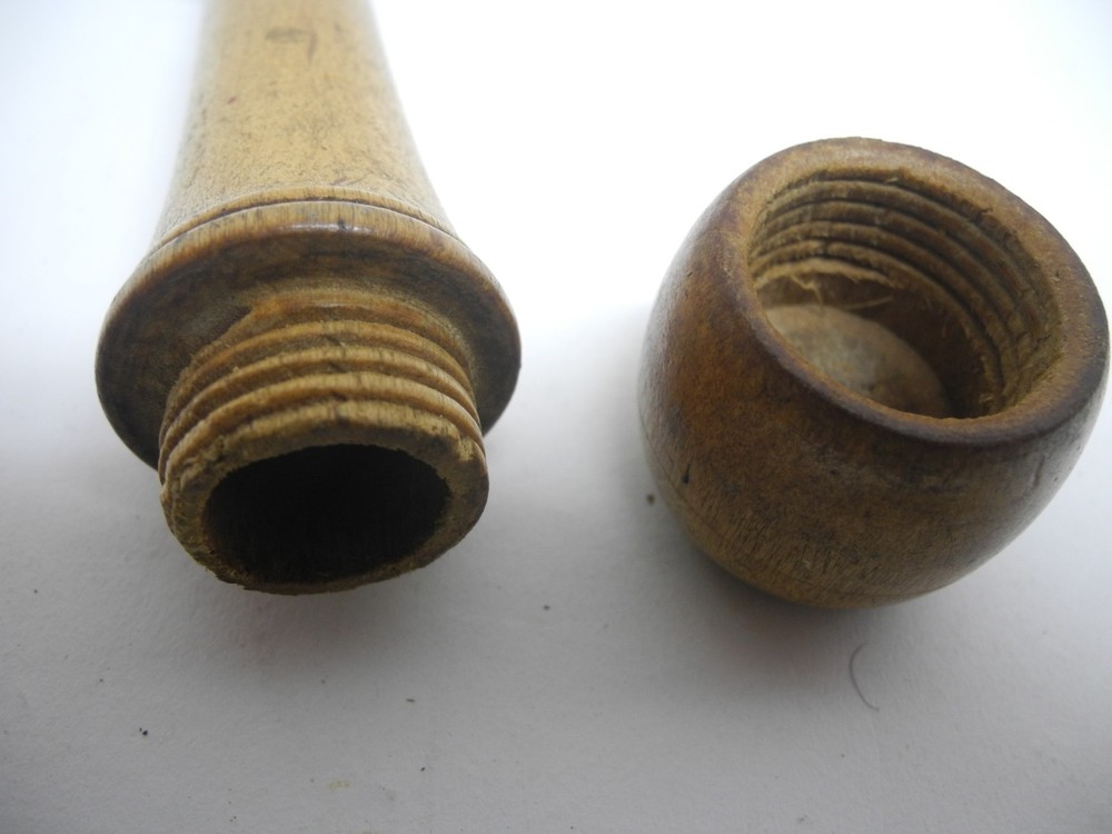 Vintage 1930's Hardwood Combination Tool Hollow Handle Multi-Tool with 7 Bits