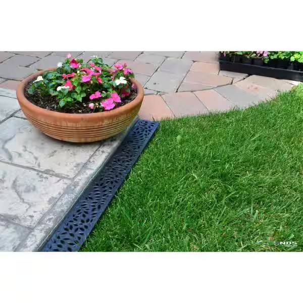 Spee-D Channel Drain Grate 2 ft Decorative Botanical Design Black 252