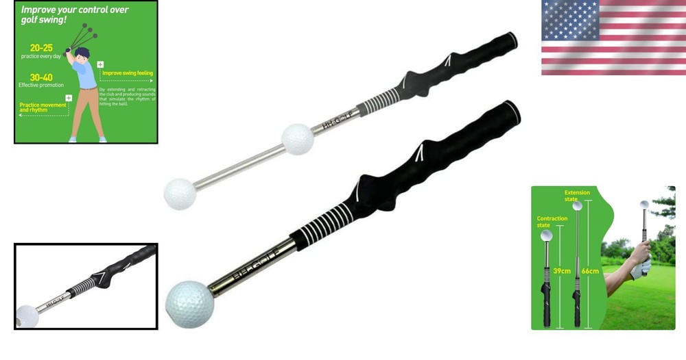 Rhythm Click Telescopic Golf Swing Trainer - Improve Tempo with Every Swing