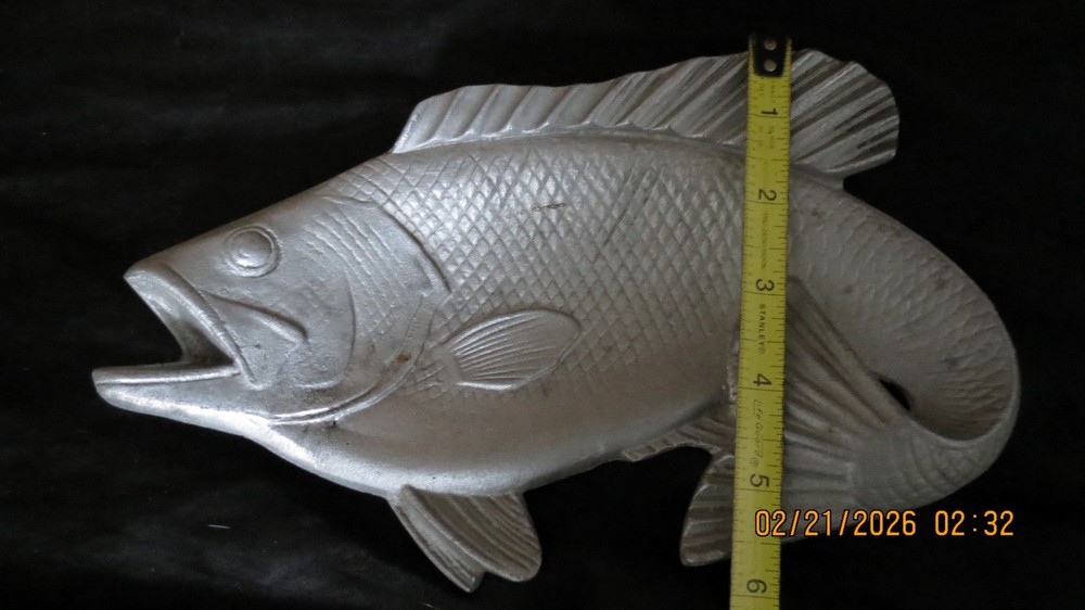 Vintage Cast Aluminum Fish Shaped Table Dish,Mail Box Mount
