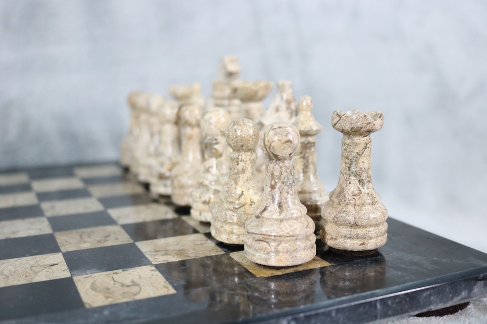 Marble Stone Handcrafted Chess Set w/ Case