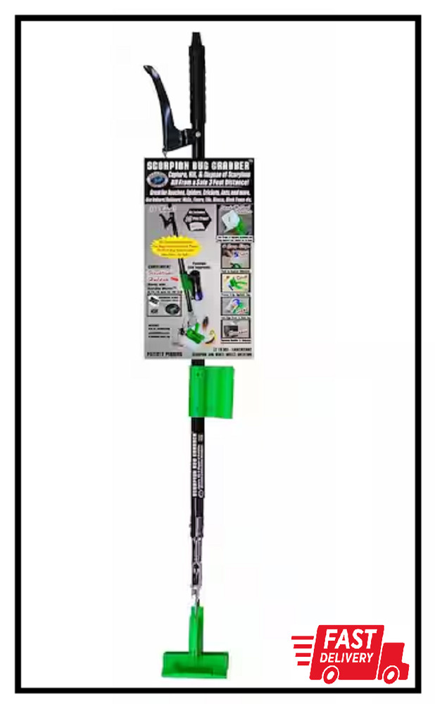 Bug Grabber W/ 10 Stick-N-Seal Trap Flashlight Clip Lightweight Convenient