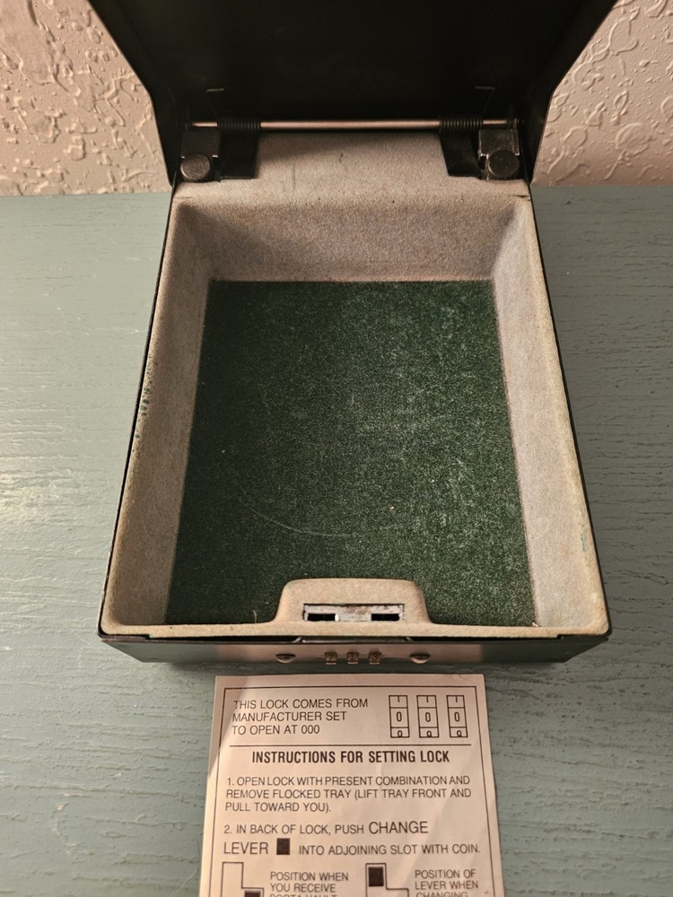 Vintage Combination LockBox W/Instructions To Change Combination-Excellent