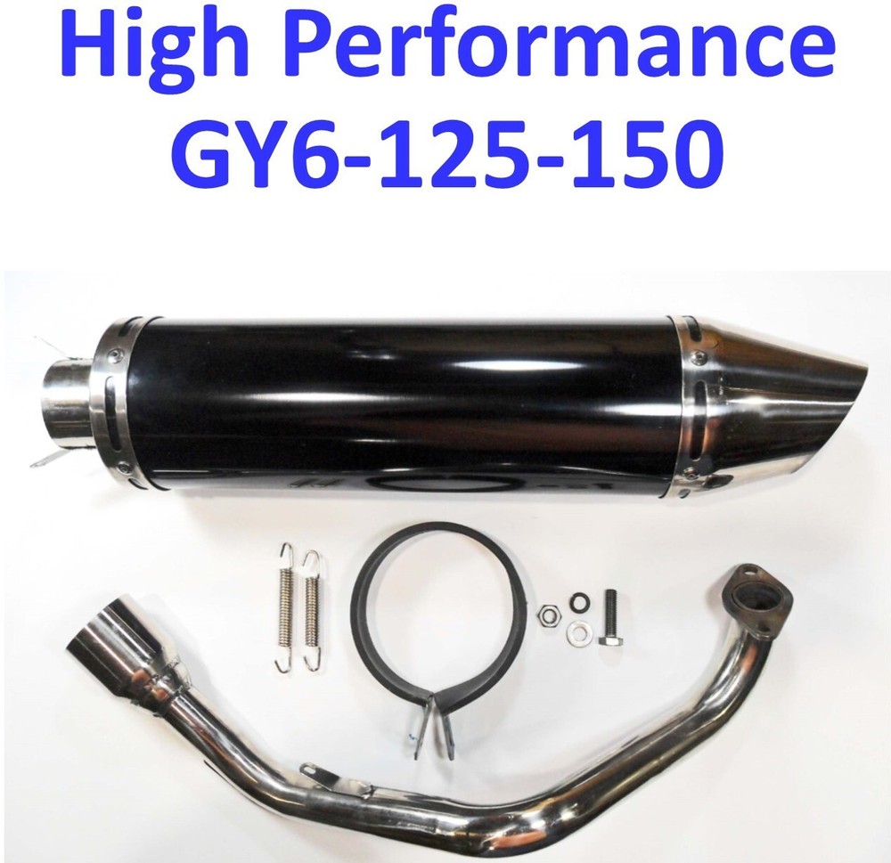 Fits Jonway Gator 150R,   Scooter High Performance Exhaust - Black