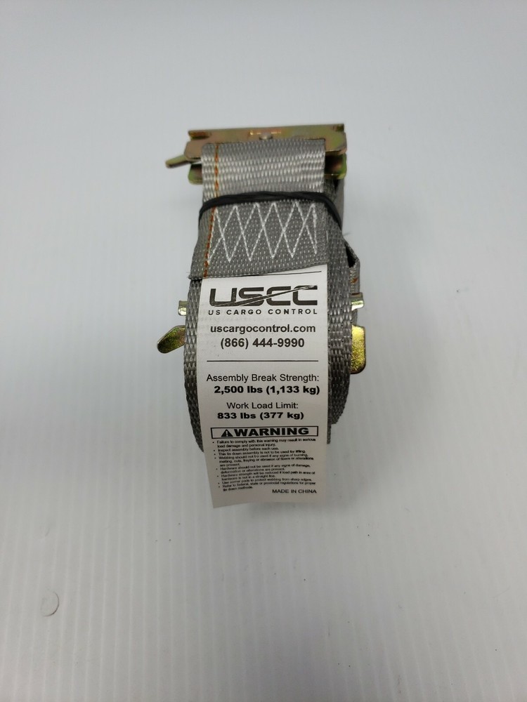 USCC US Cargo Control 2" x 16' Gray E Track Ratchet Straps