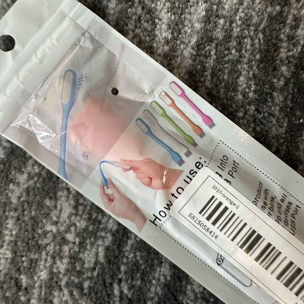 Flexible USB LED Light Lamp Orange Computer Study Reading Notebook Laptop PC New