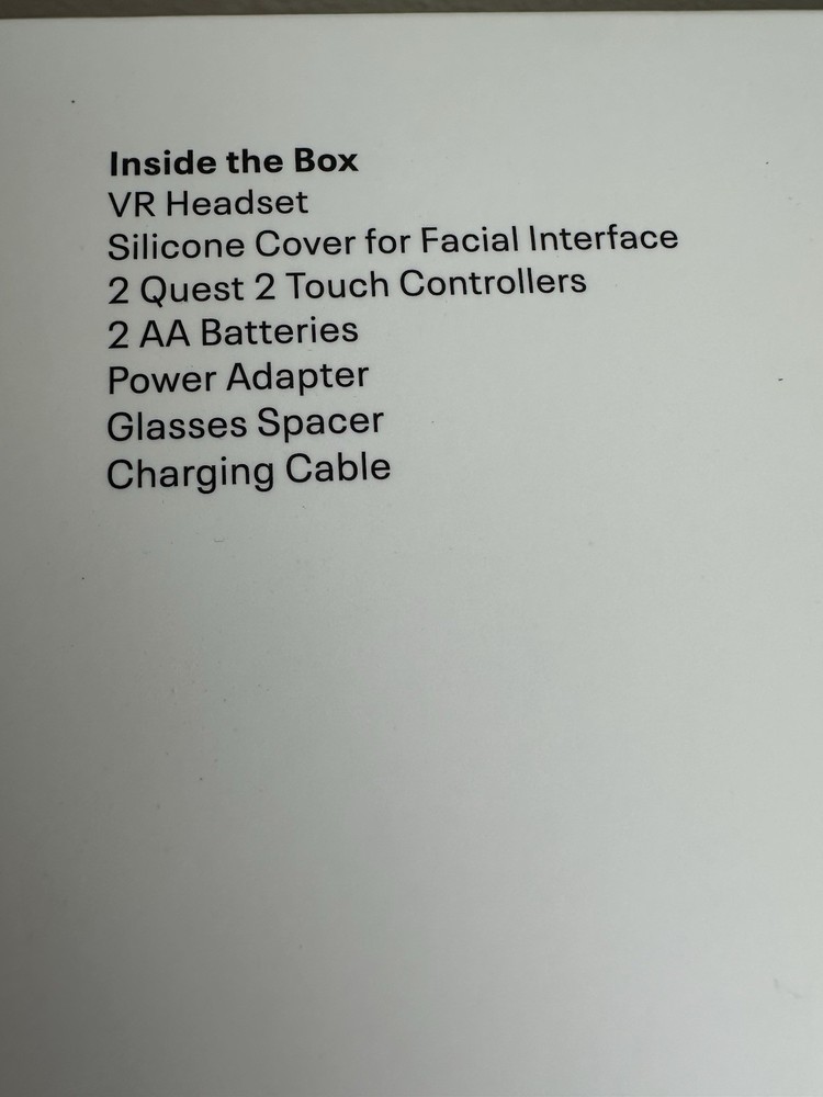 Meta Quest 2 128GB VR Headset Standalone System Controllers Tested Works - White