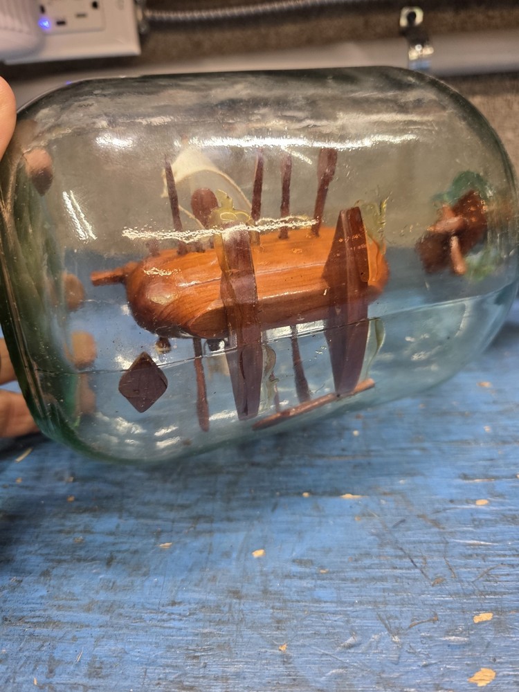 Vintage Ship In Bottle Gallon Viking