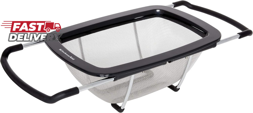 Kitchenaid Expandable Stainless Steel Colander, Black