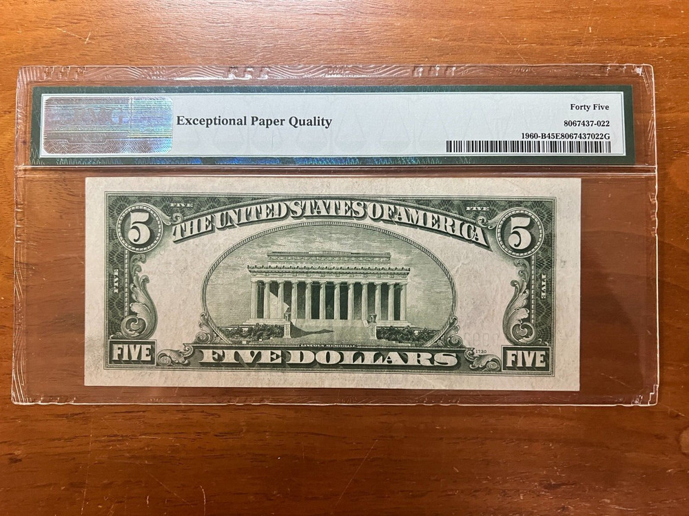 Error Note 1934 D $5 Federal Reserve Note New York printing error Unique