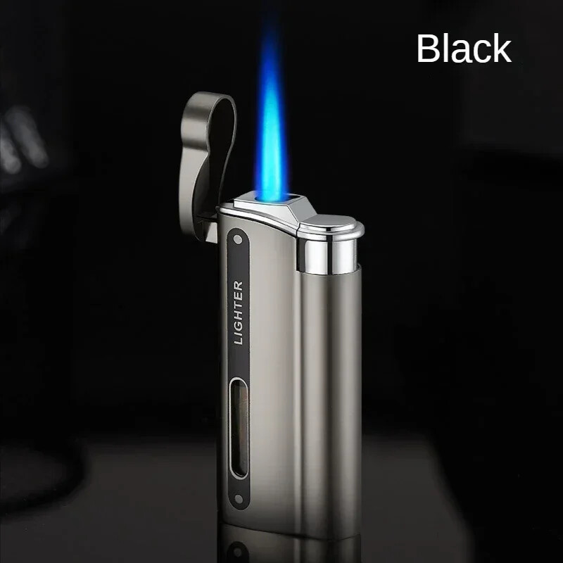 Metal Refillable Butane Torch Lighter Pipe Cigar Lighter Jet Flame Lighter LED
