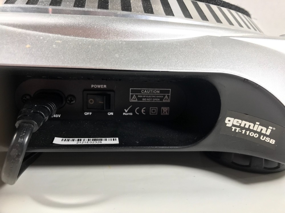 Gemini TT-1100 Professional USB Turntable *Missing Pieces* Belt Driven DJ Record