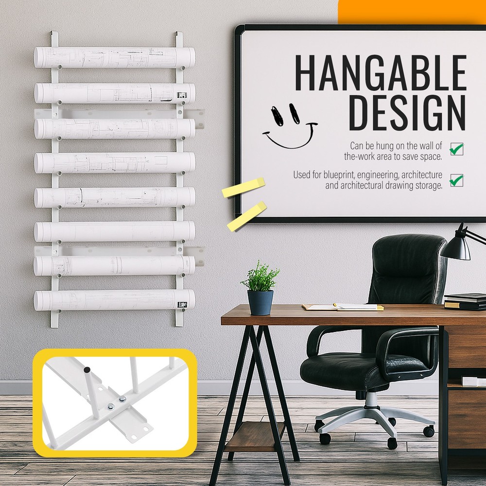 Wall Mount Blueprint Storage Rack Display Rack File Holder For Drawings Artwork
