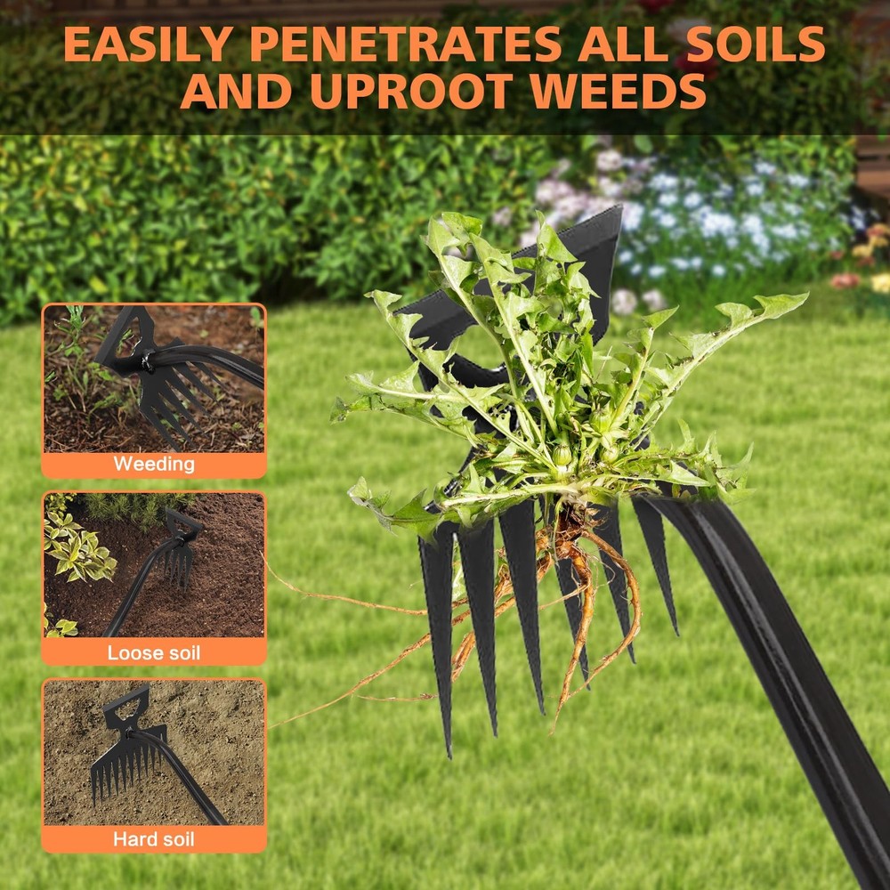 2025 Multifunctional Hand Weeder Tool for Efficient Garden Weeding (11 Tines)