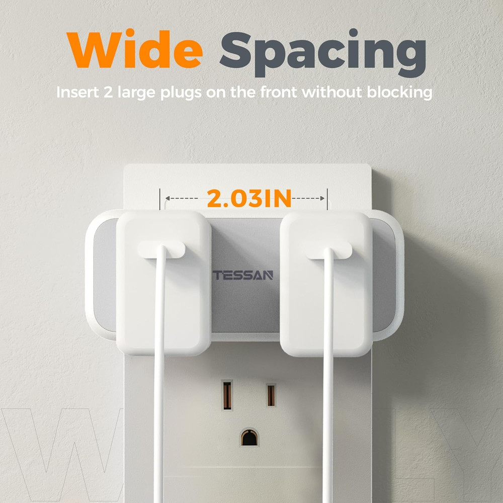 Surge Protector Outlet Extender, Multi Plug Splitter with 4 Electrical Outlets