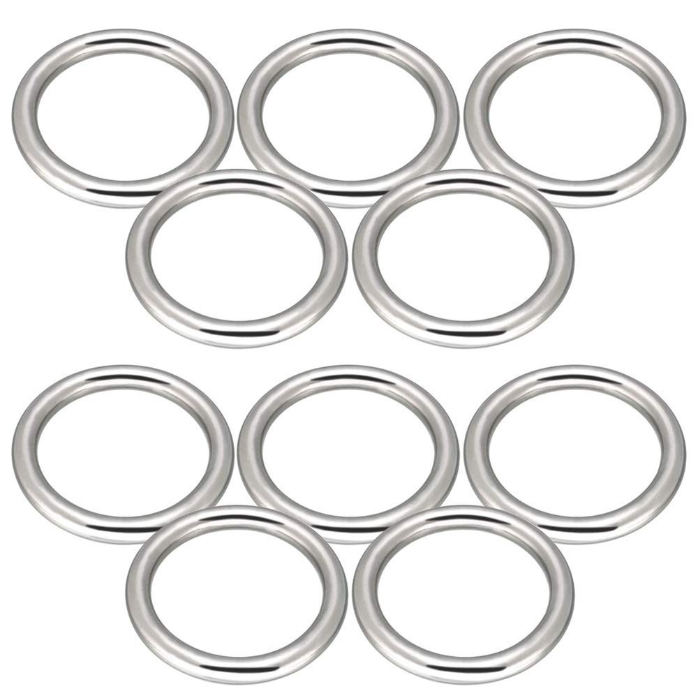 2 Seamless Metal O Ring 10 Pack 304 Stainless Steel Rings Load 320lbs Solid Hea