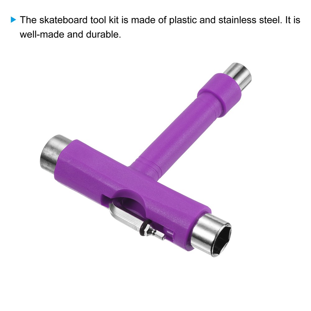All-In-One Skate Tool Multi-Function Portable Skateboard Tool T Tool Purple
