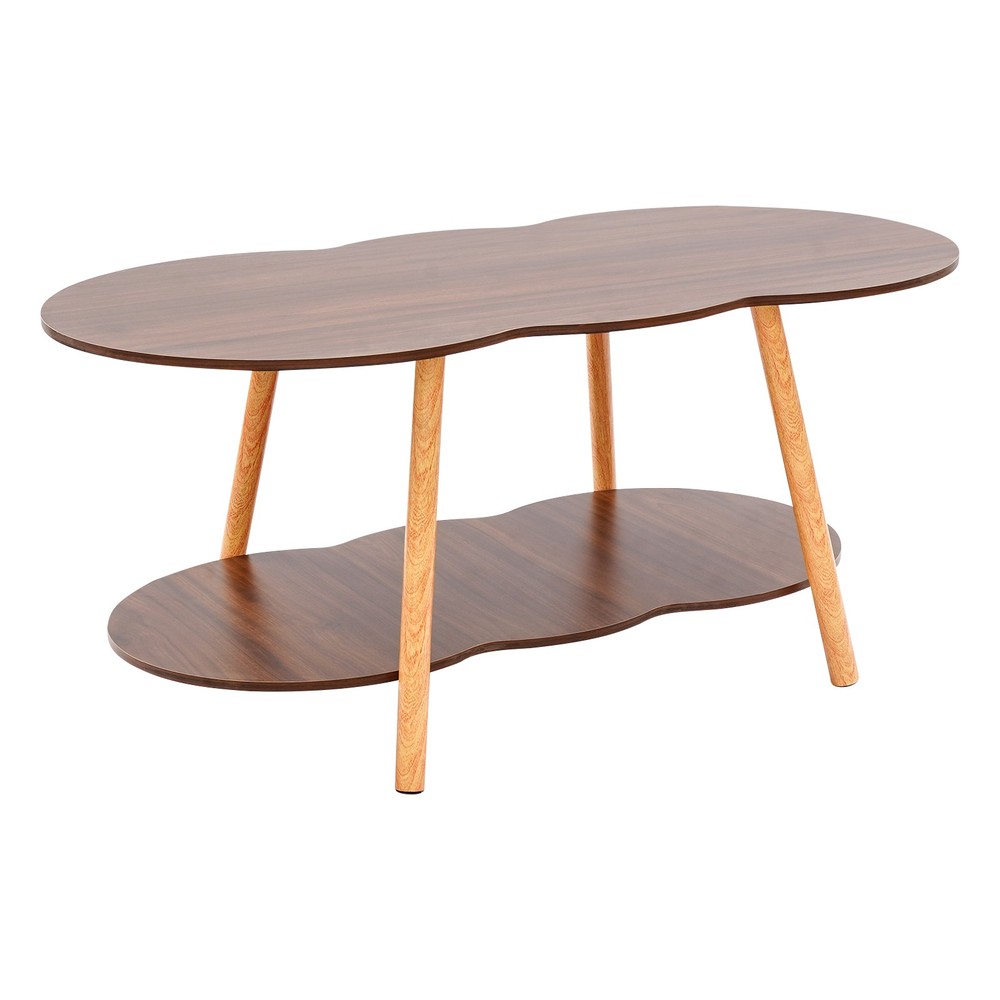 2 Tier Cloud-shaped Sofa Table Modern Coffee Table End Table for Home Office