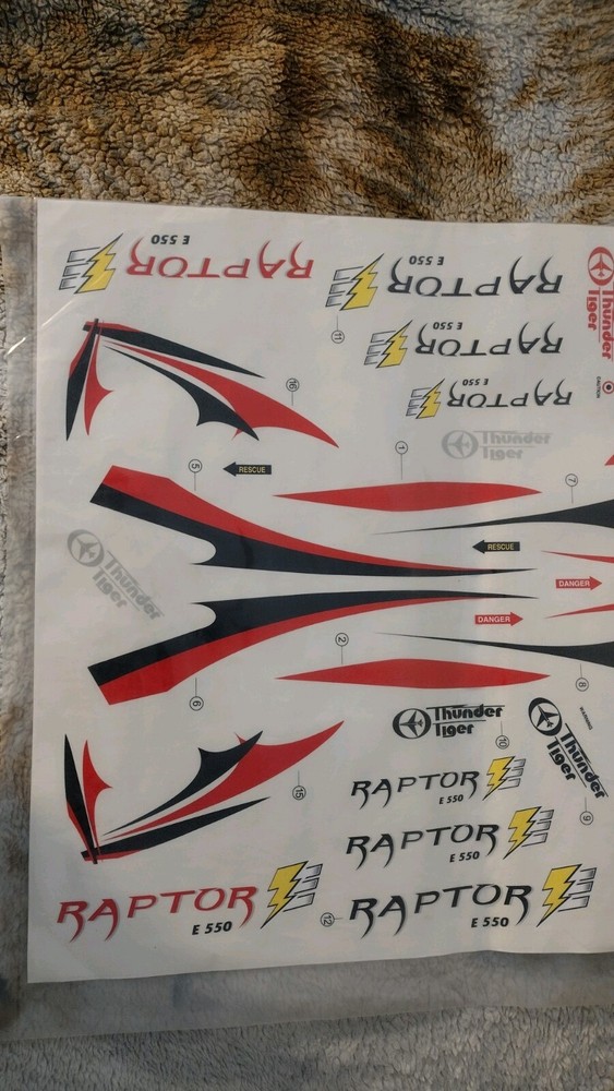 Raptor E550 decal Set - PV0564 - THUNDER TIGER