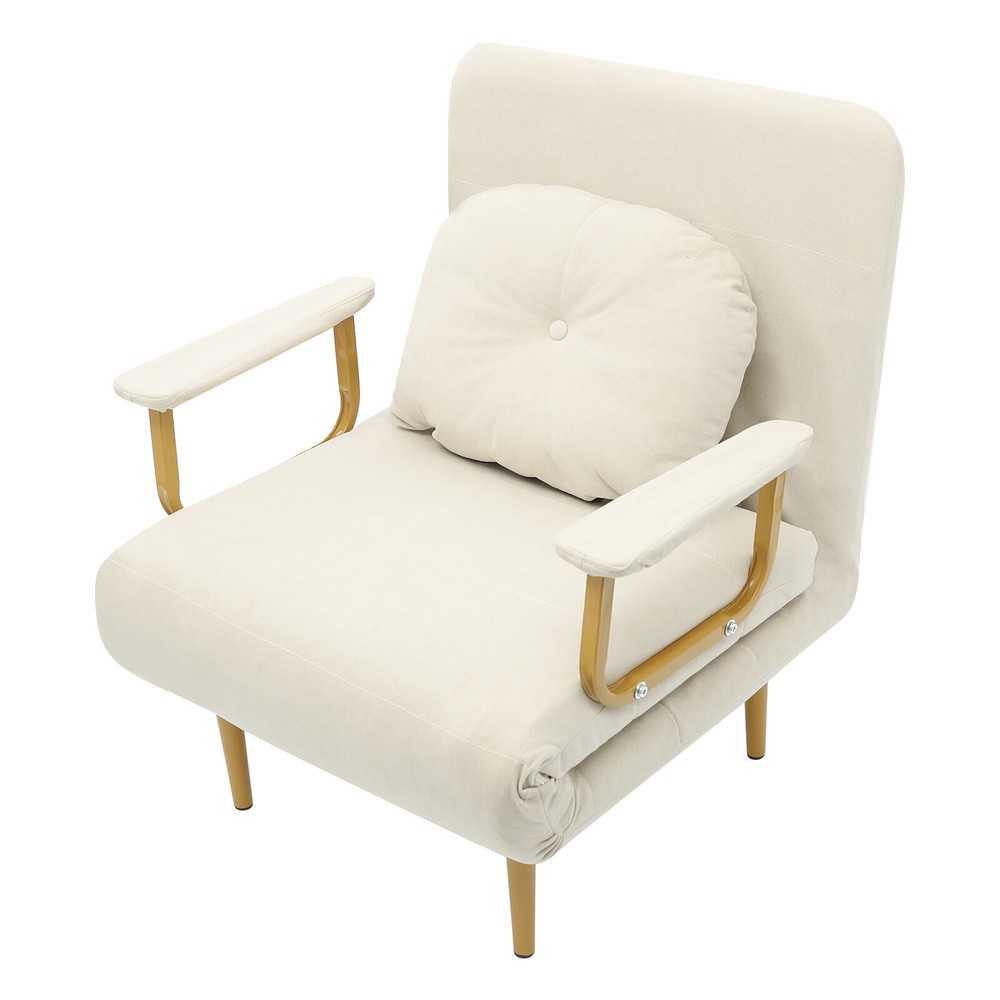 Folding Sofa Bed Convertible Sofa Bed with Pillow & 5-Gear Adjustable Backrest