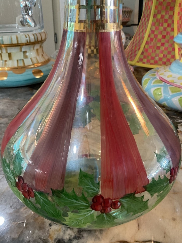 MacKenzie-Childs Holly & Berries Decanter