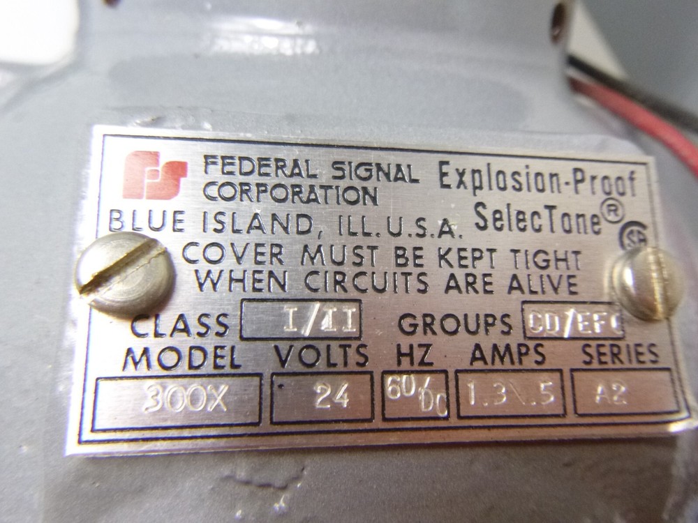 FEDERAL SIGNAL 300X SELECTONE EXPLOSION-PROOF SPEAKER 24 VOLTS