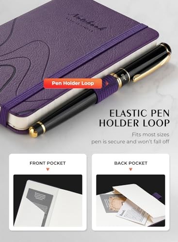 Pocket Notebook, Small Notebook, 2-Pack Total 320 Pages,3.7" x 2 Pack Purple