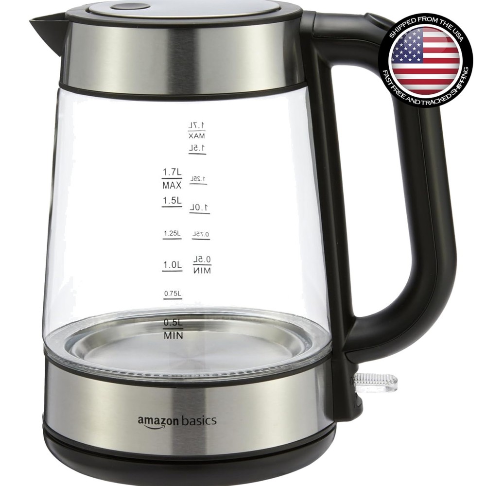 Stylish Black & Silver Electric Kettle with Rapid Boil & Cool Touch Handle