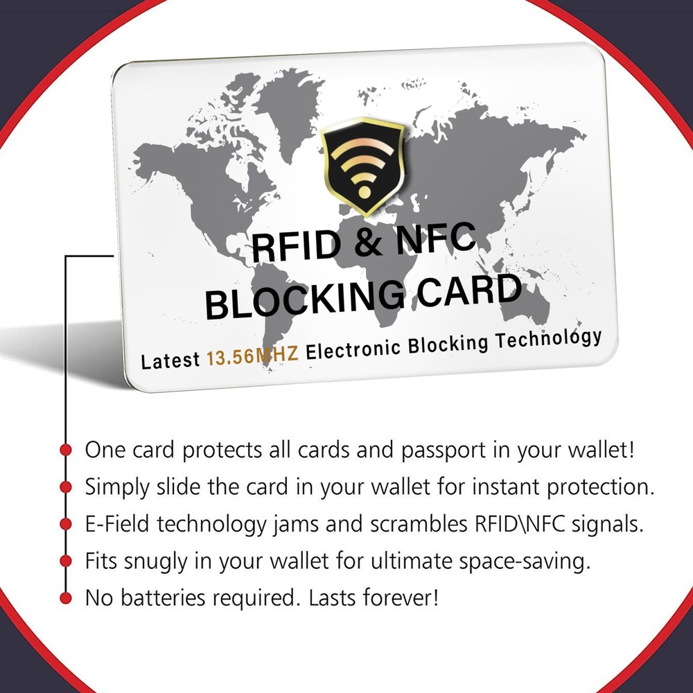 SaiTech IT 5 Pack RFID Blocking Card NFC Contactless 5pk-White, White