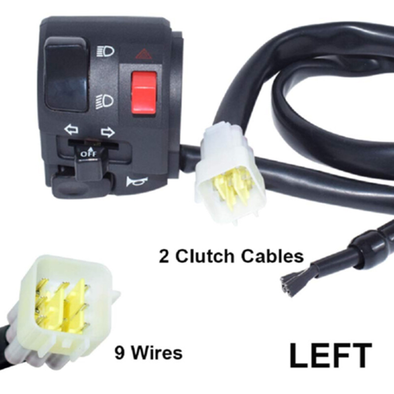 Left Universal Motorcycle 7/8'' Handlebar Horn Turn Signal Light Switch Control