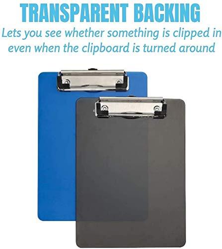 Clip Board Plastic Memo Translucent Blue/Translucent Black 6 x 9 - Small 4