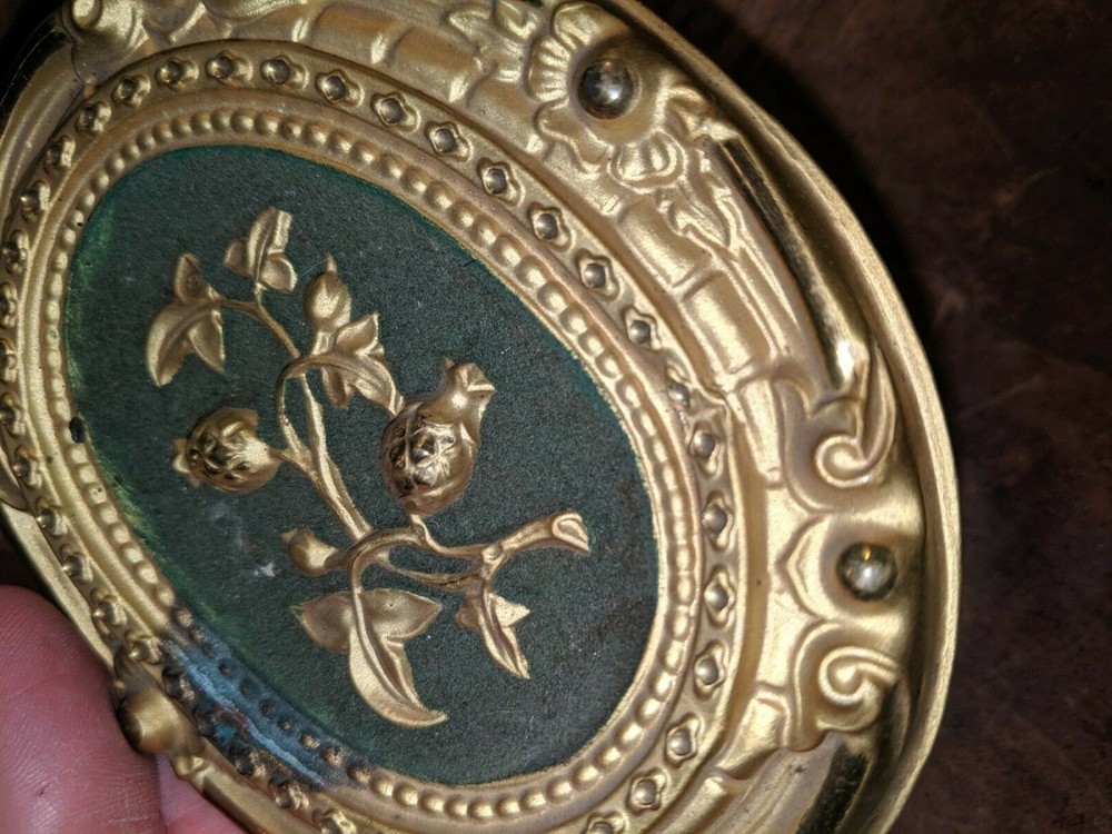 Gorgeous Antique Brass Architectural Element Repousse Drapery Holdbacks