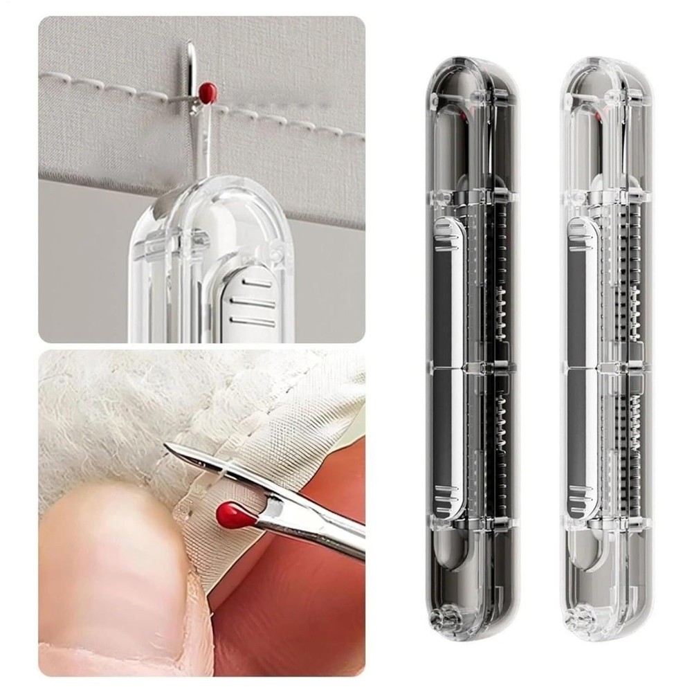 2-in-1 Needle Threader Seam Ripper Hand Sewing Automatic Needle Threading Tools