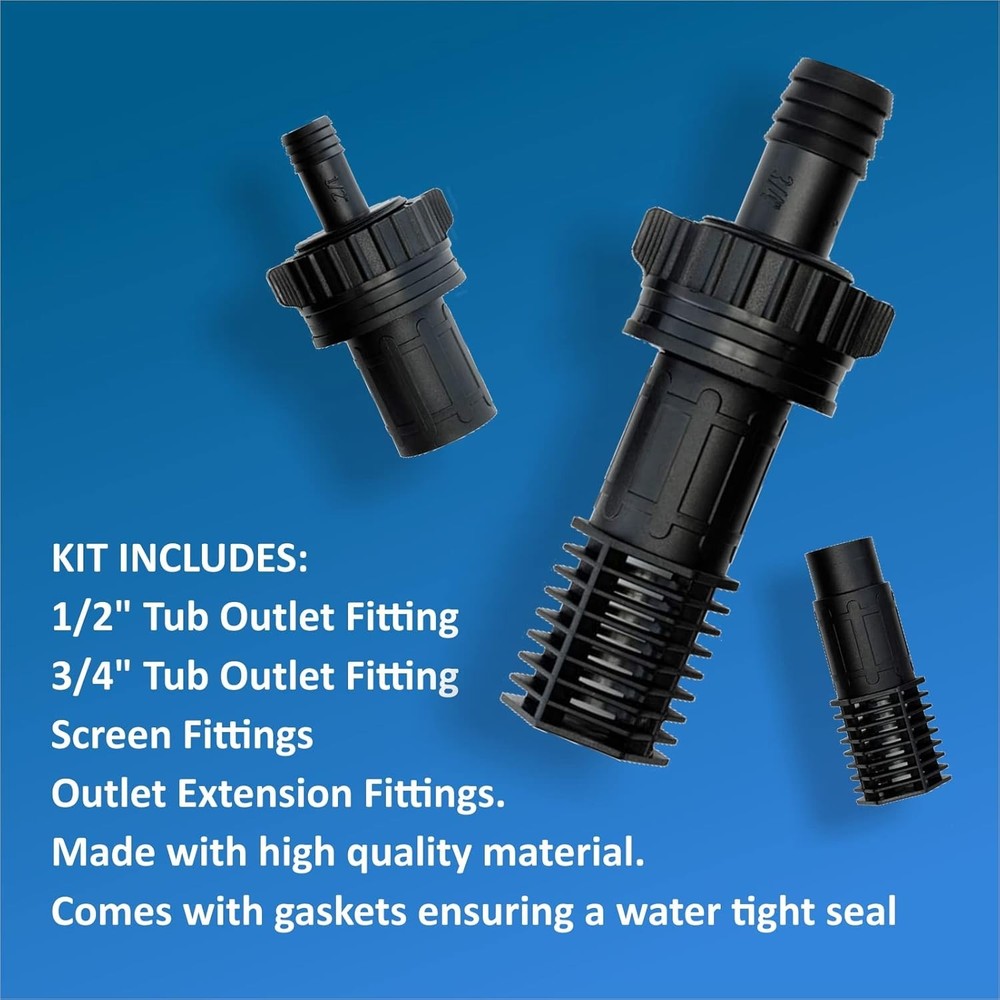 Toolazy Ebb & Flow Fitting Kit，Ebb and Complete Kit Combo Set...