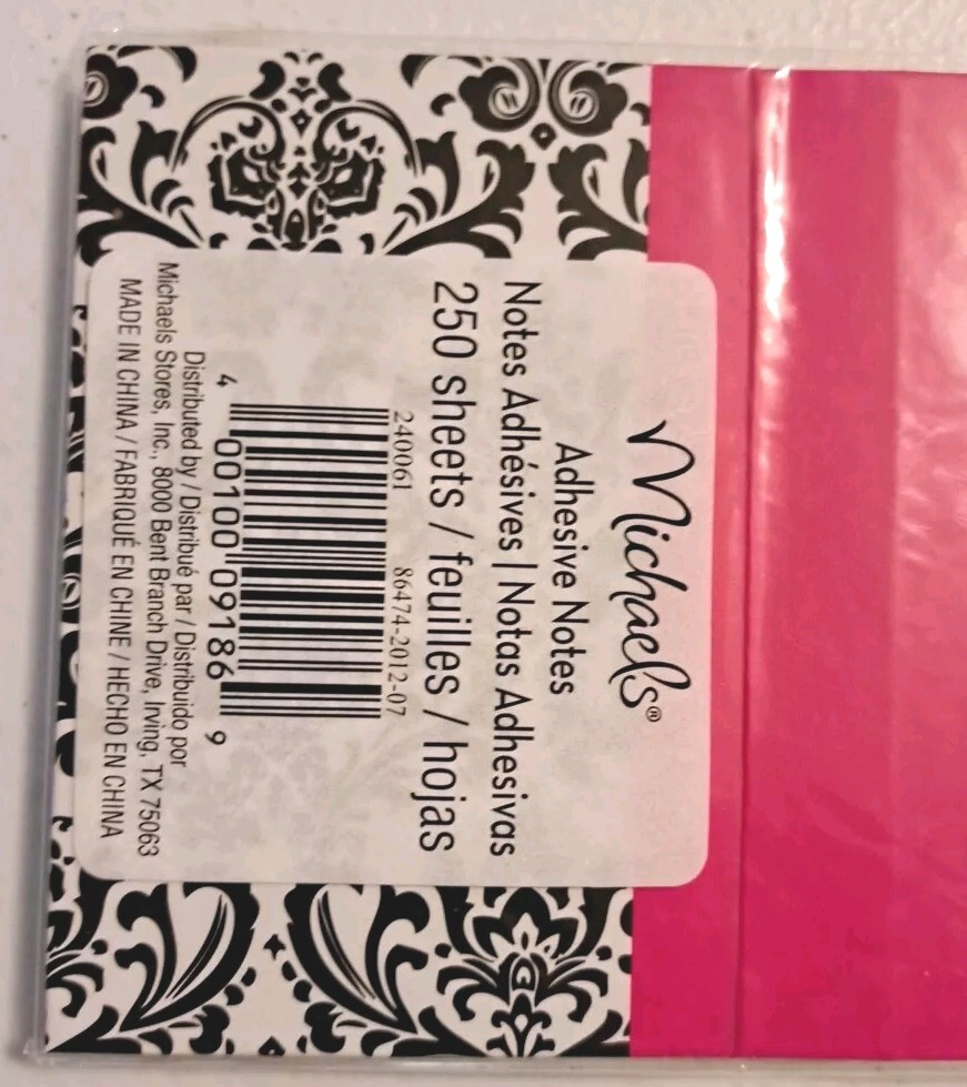 Adhesive Notes Monogrammed S Sticky Desk Paper Foldable Various Sizes 250 Sheets