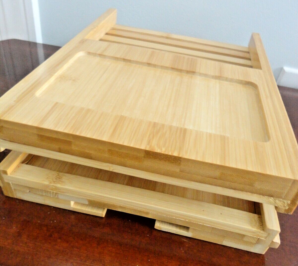 BAMBOO CADDY TRAY FOLDABLE MULTIPURPOSE BATHTUB TRAY OR KITCHEN TRAY