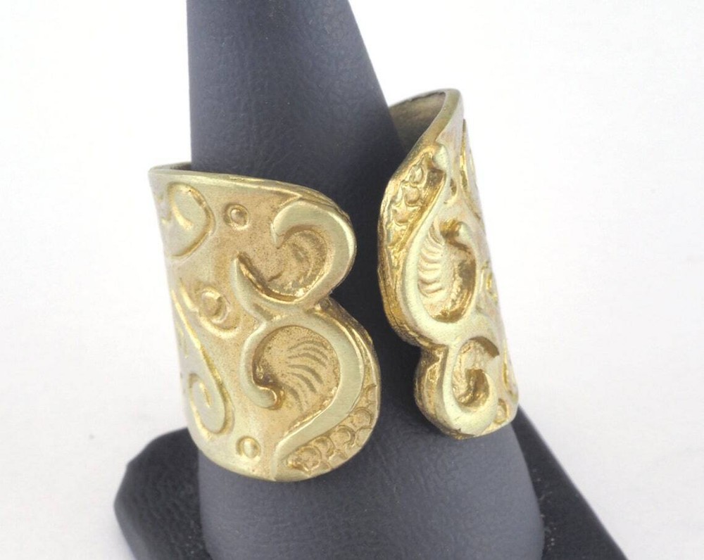 Adjustable Flower Ring Raw brass (19mm 9US inner size) 2655