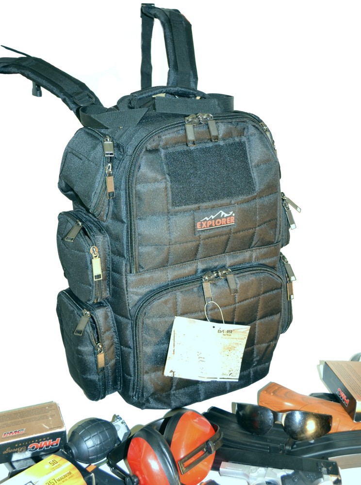 Black - Explorer Tactical Range Backpack Gun Pistol Survival Emergency Kit