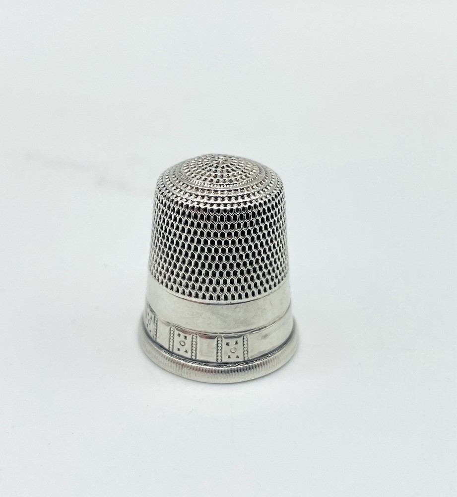 2-Pc Sterling Silver Sewing Thimble Size 11 & Plastic Thimble