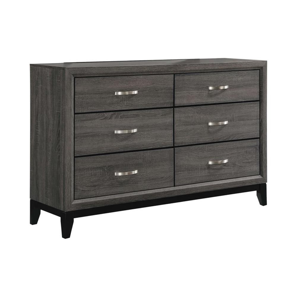 Coaster 4-Piece Transitional Wood Eastern King Panel Bedroom Set in Gray