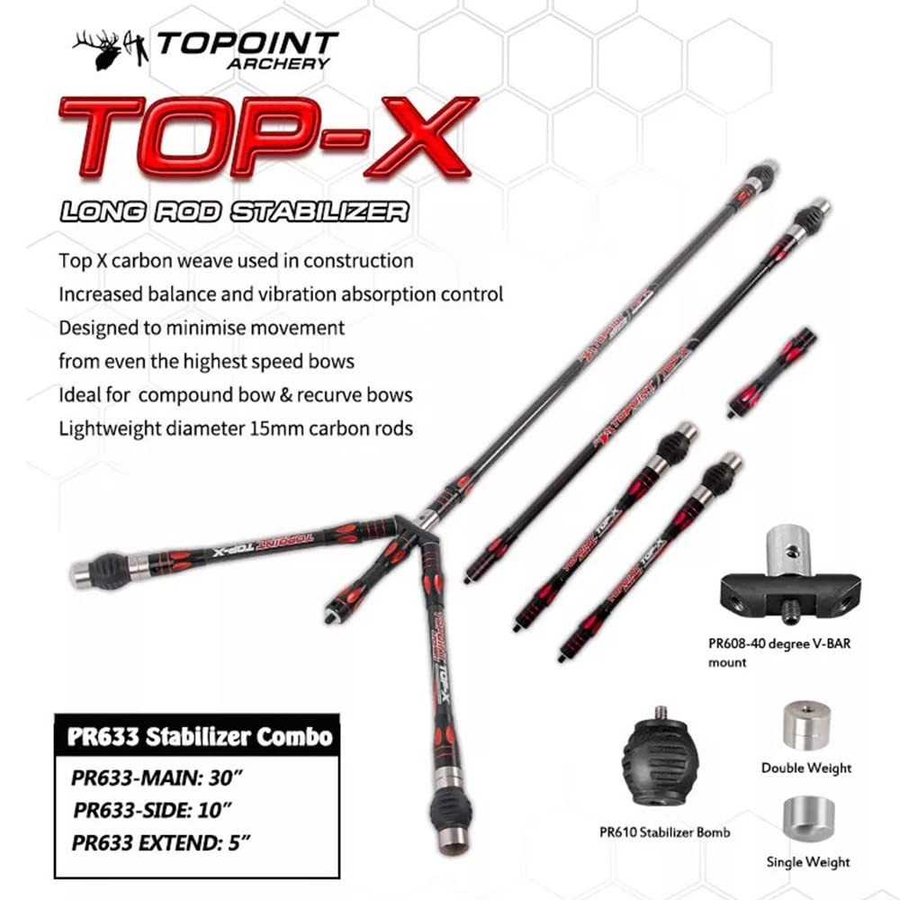 New Archery Balance Bar Set Compound Bow Stabilizer System Include Main Rod Side