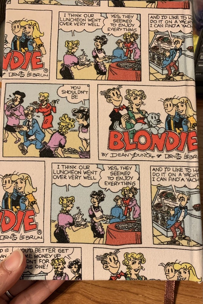 Blondie Comic Fabric covered A5 unlined blank notebook + Surprise Gift