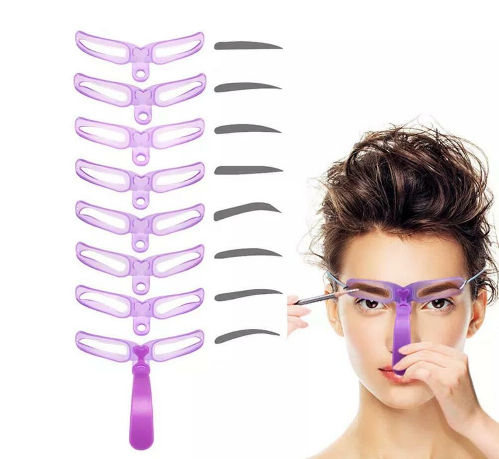 8 Styles Eyebrow Shaping Stencils Grooming Shaper Reusable Template Makeup Tool