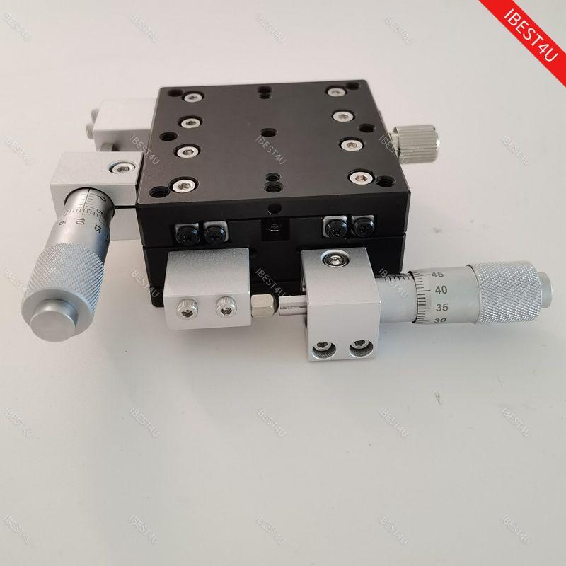 XY Axis Linear Stage Trimming Platform Bearing Precision Sliding Table 60*60mm
