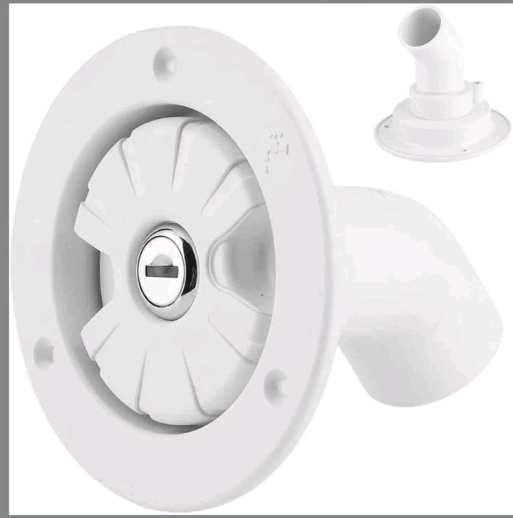 RV FreshWater Inlet Water Filler Cap Gravity Water Lockable White