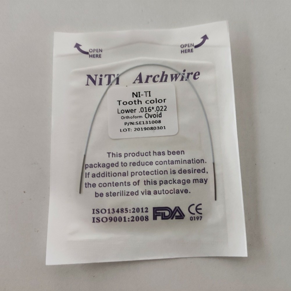 10 Packs Dental Rectangular Super Elastic Niti Arch Wire White Color Ovoid Form